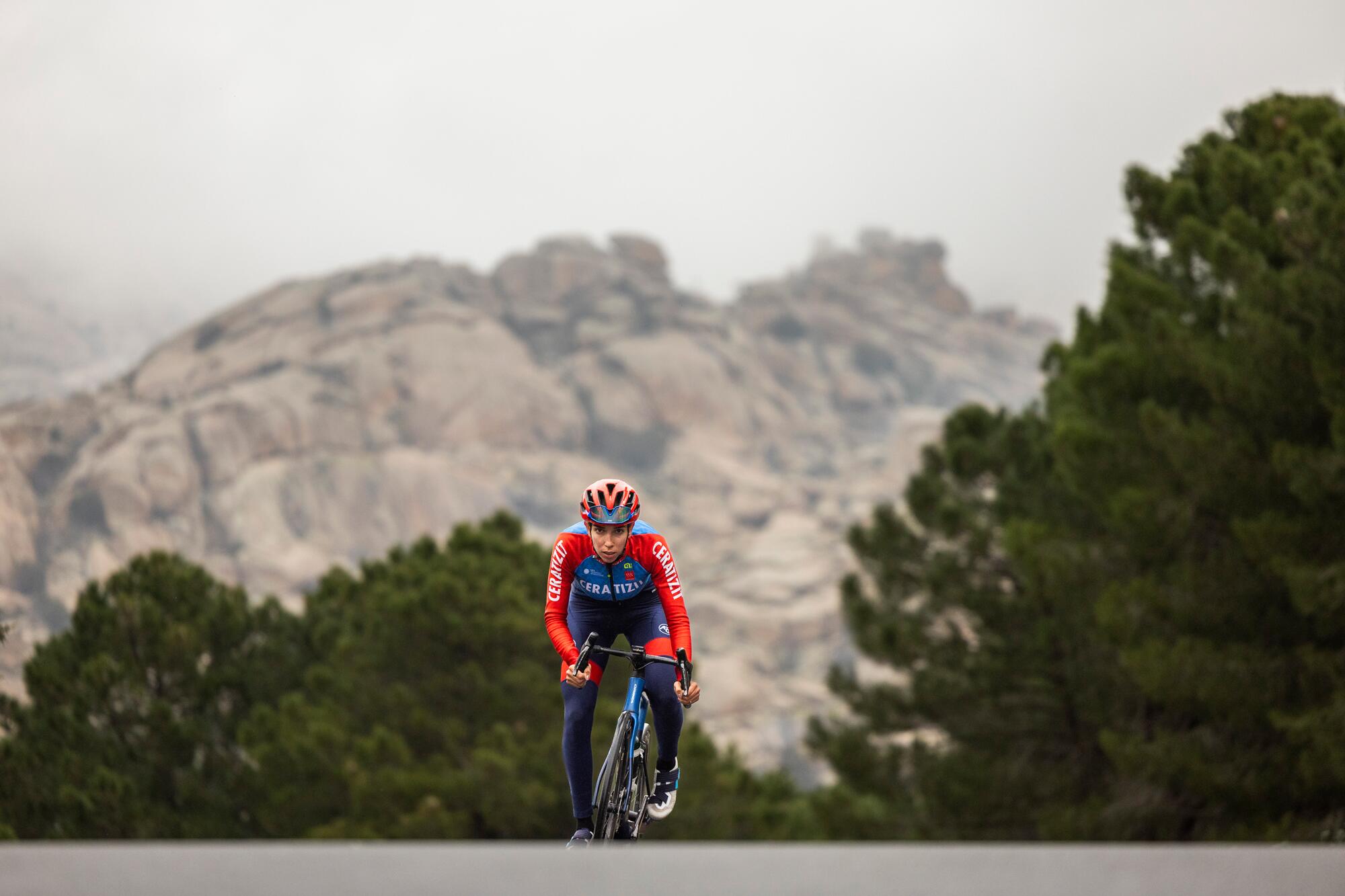 La ciclista Sandra Alonso, en un entrenamiento